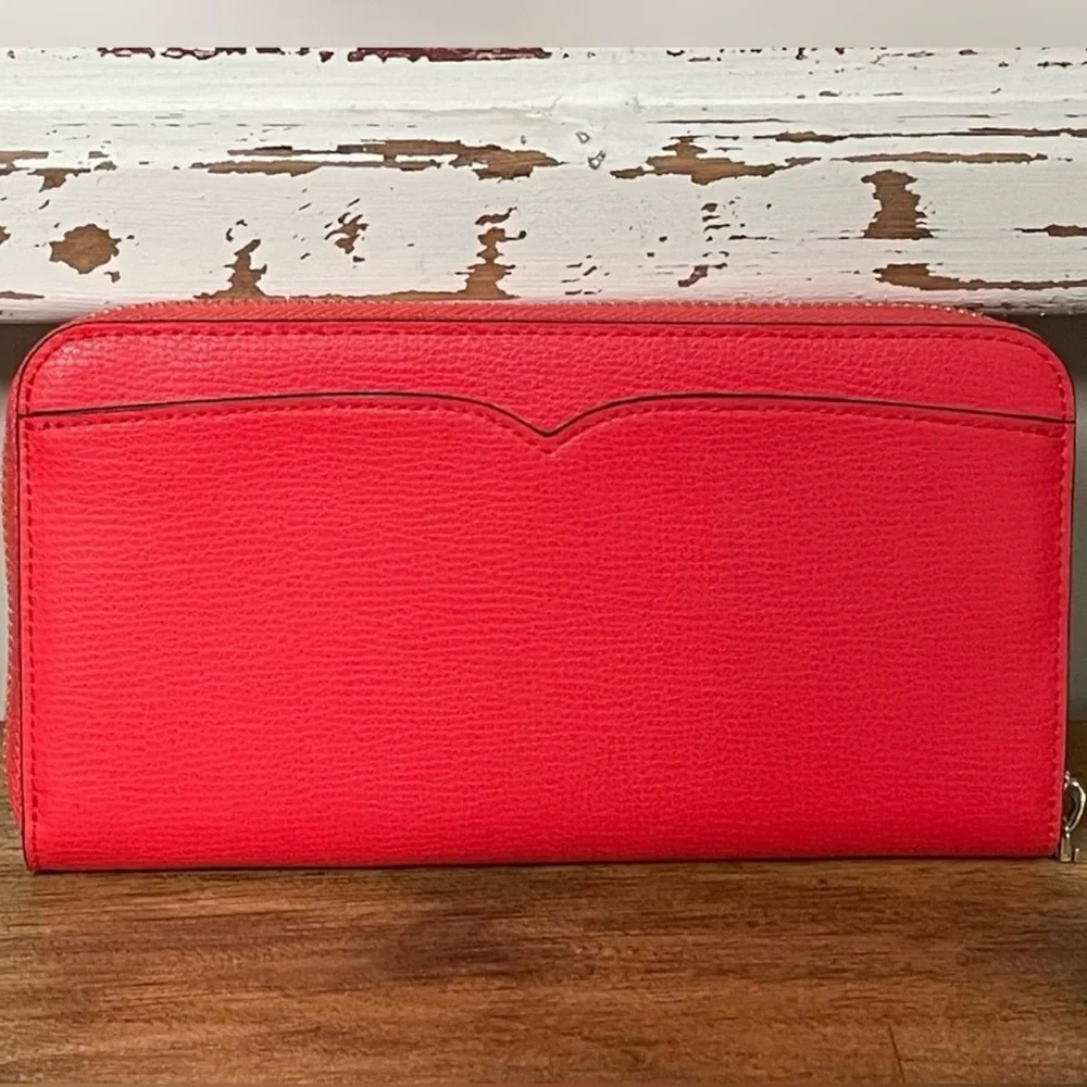 Kate Spade, $220 Rtl, Geranium Frannie Lg Zip Around Wallet, NWT, Gorgeous Color
